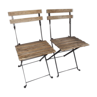 Old pair of folding garden chairs