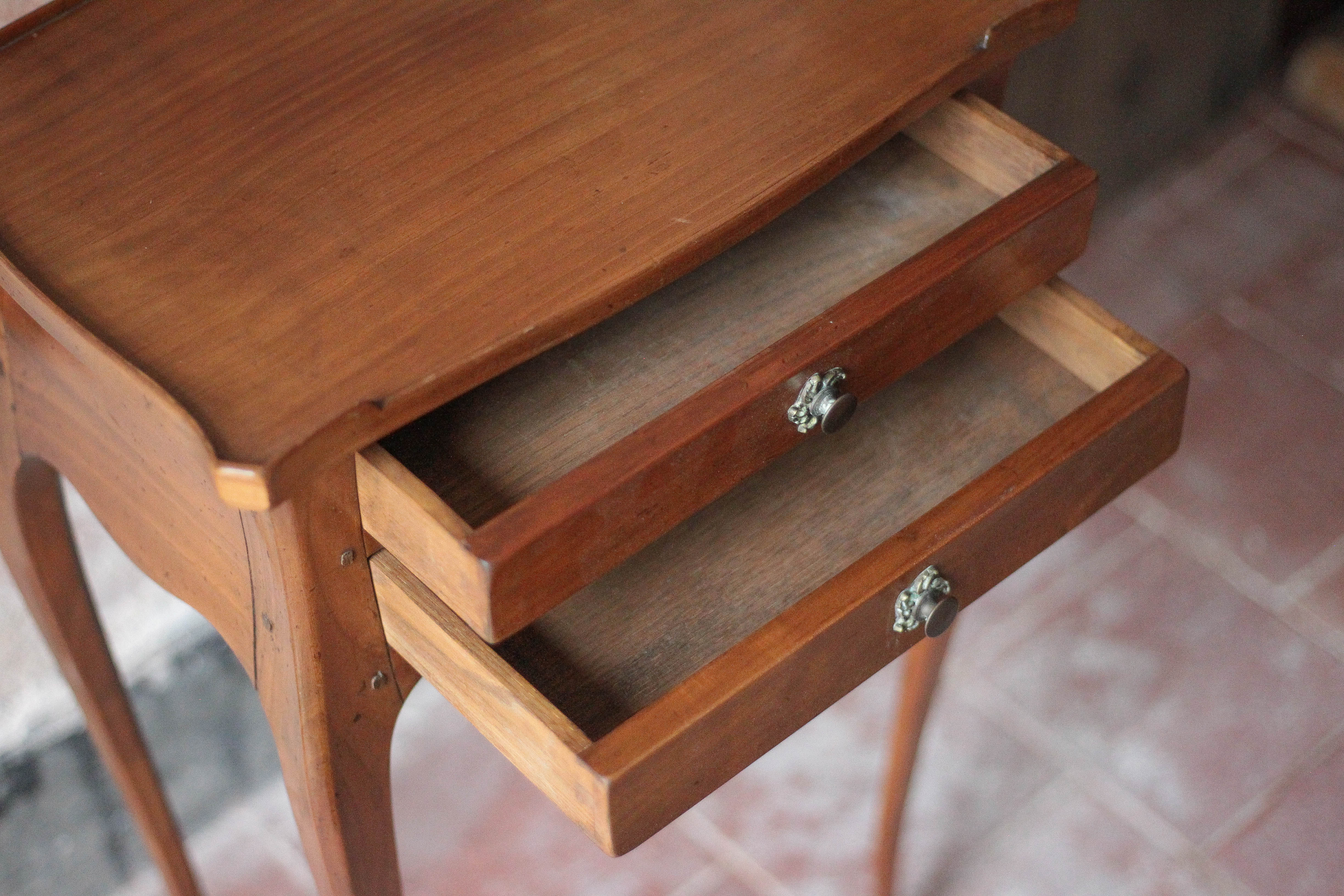 Vintage bedside table, bedside table with 2 drawers, side table, Louis XV.