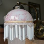 Opaline wall light with ceramic and glass pendants