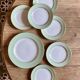 Vintage dessert service, one main course and 6 plates L'AMandinoise