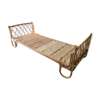 Daybed rattan bench bed 50 60 vintage design