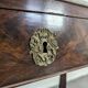 Restoration period flamed mahogany swan neck dressing table