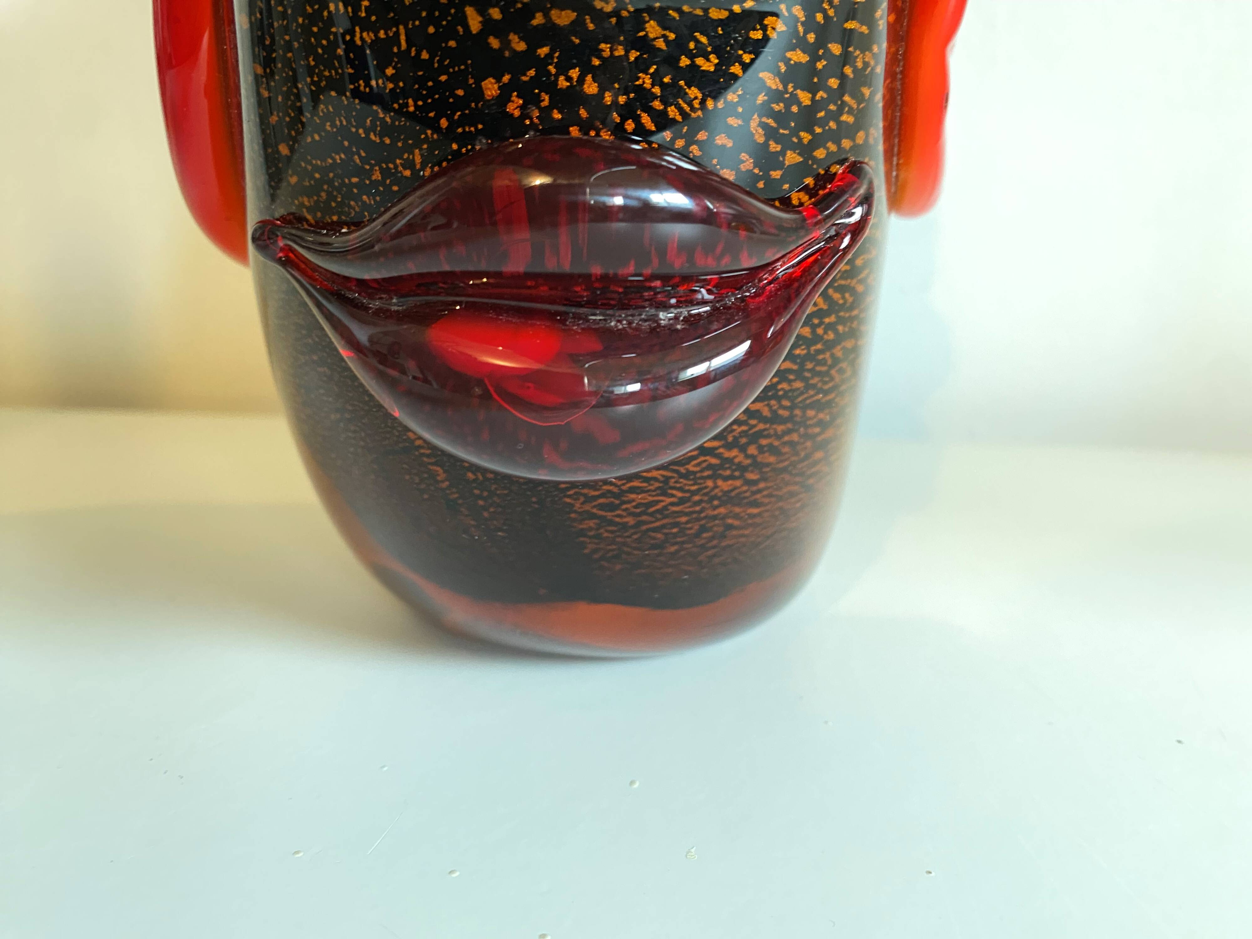 Fish head vase in Murano glass from the 1980s.