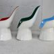 3 painted fiberglass “space age” armchairs. France, circa 1970