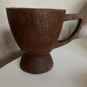 Midcentury Cubist XXXL Cup in West African Monoxyl Wood