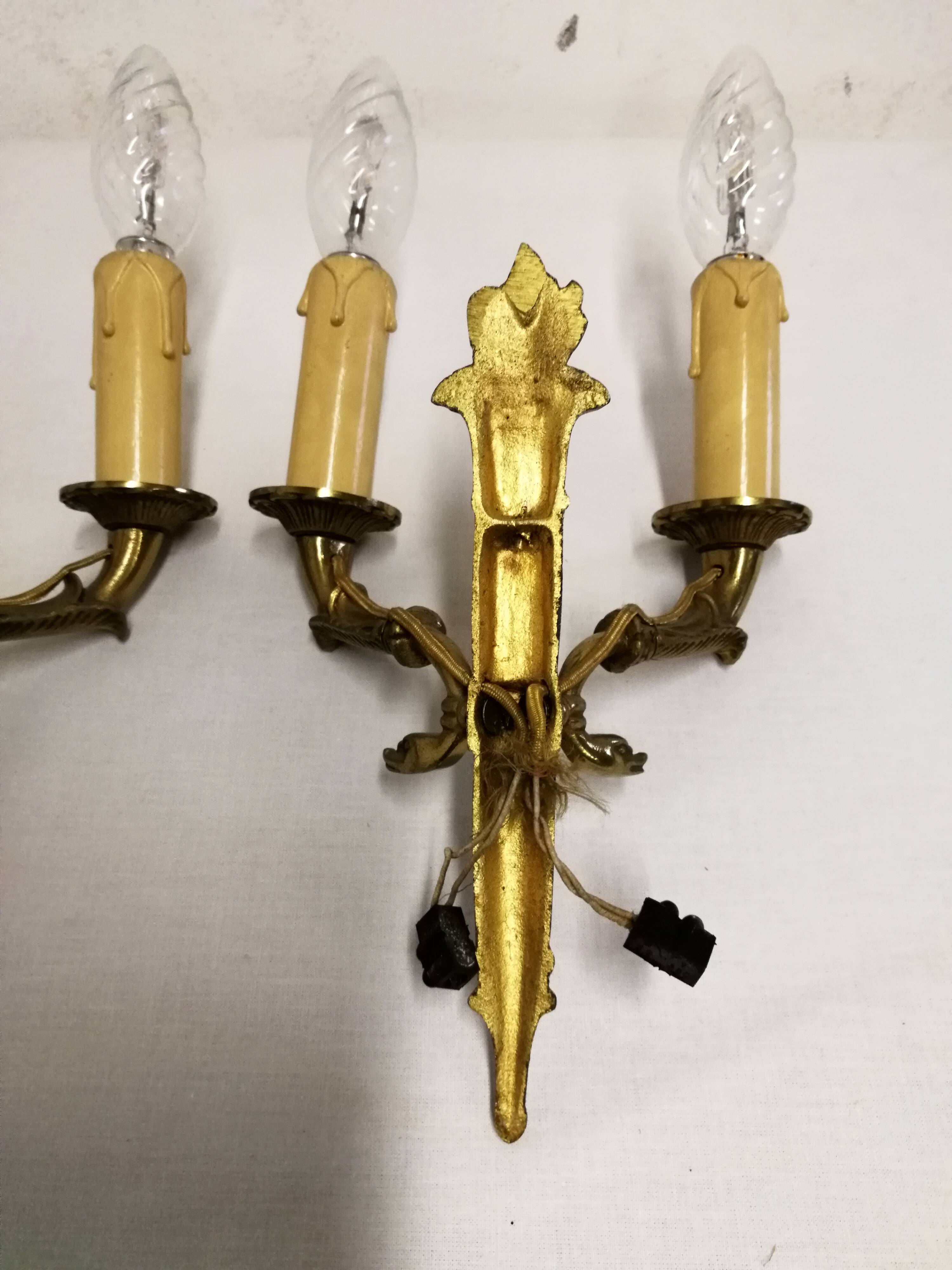 Pair Of Brass Sconces