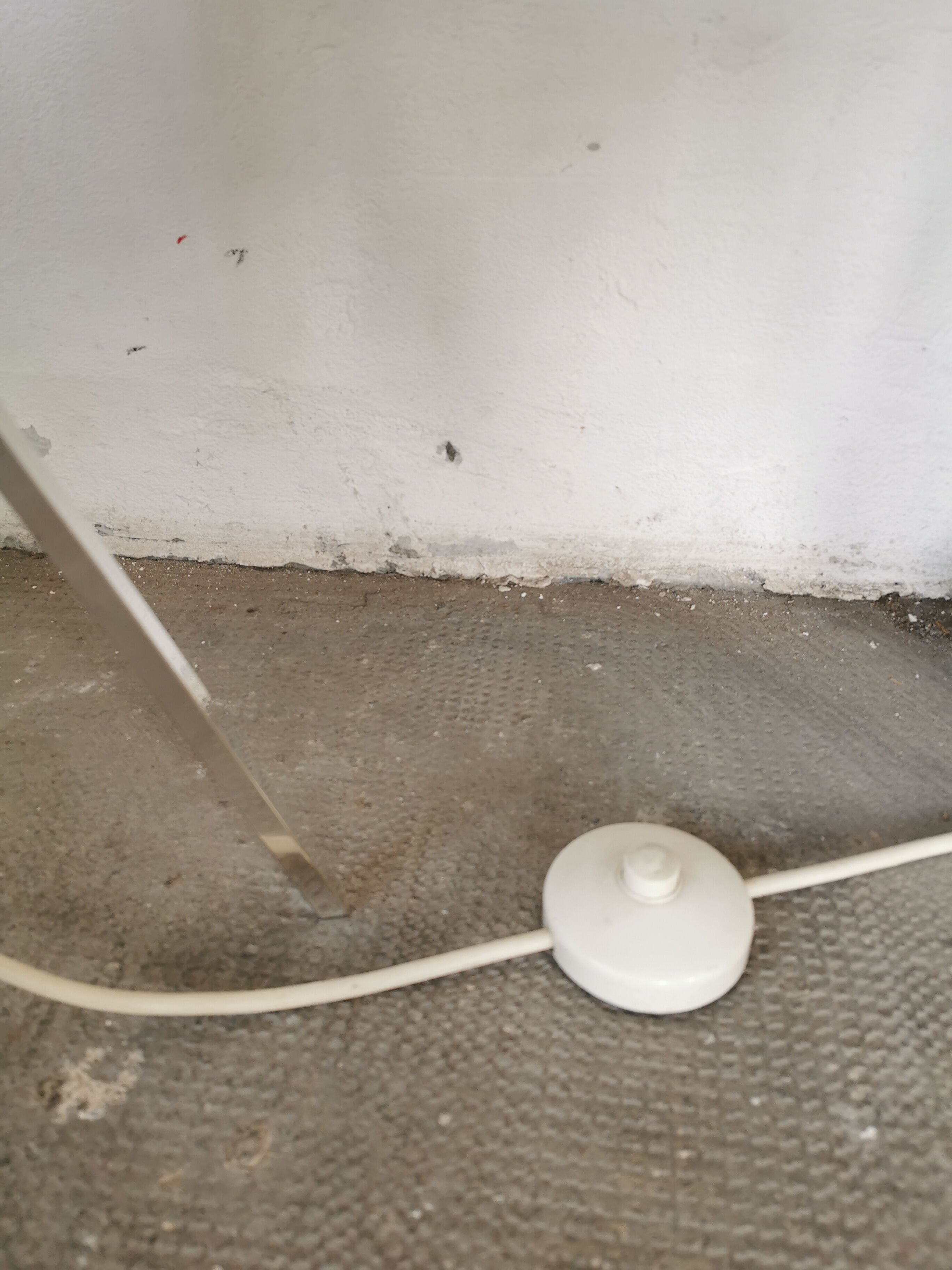 Floor lamp seventies totem, chrome and suede