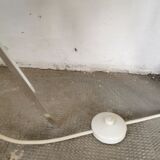 Floor lamp seventies totem, chrome and suede