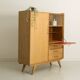 Oak desk cabinet with wardrobe space and fully pickled showcase, circa 60