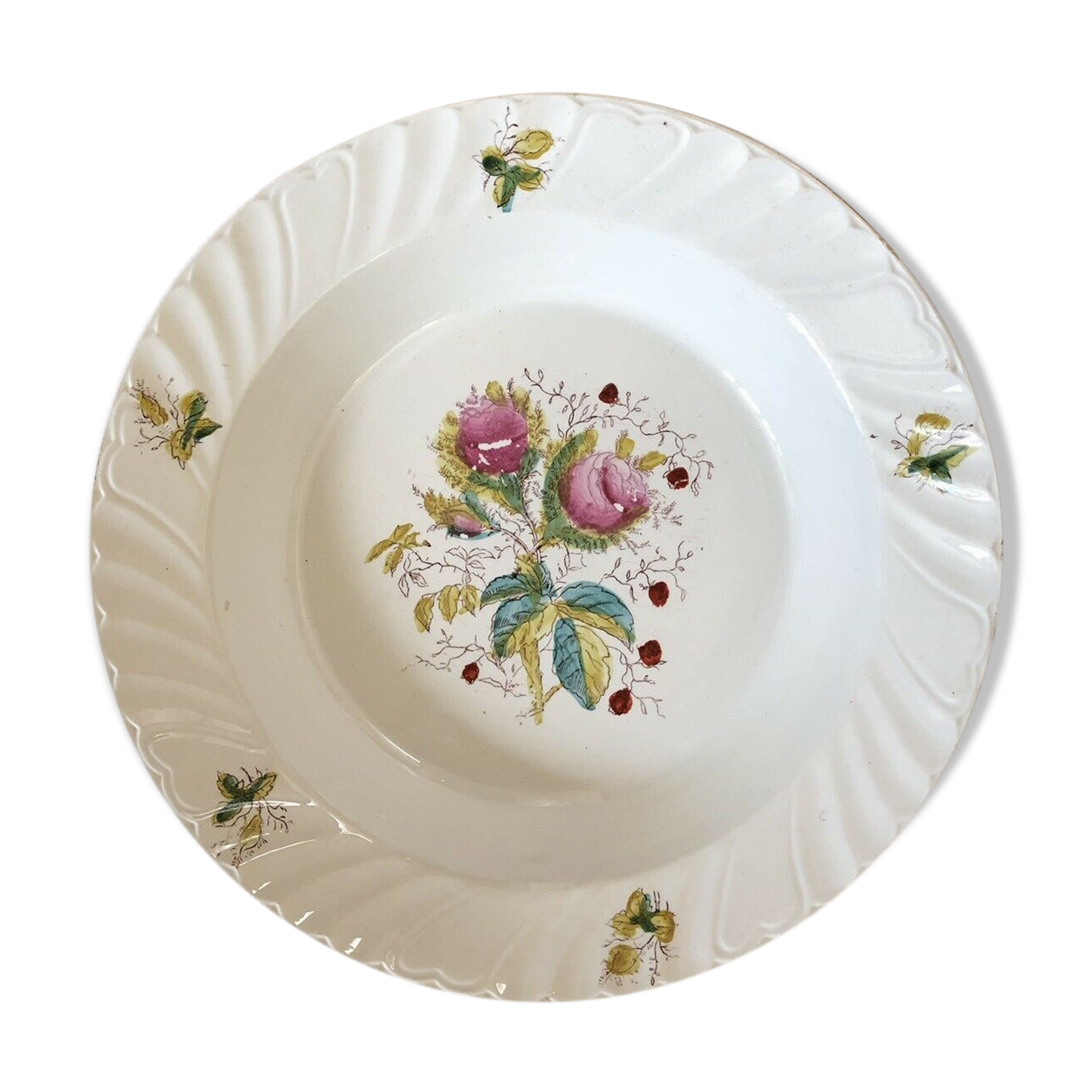 Hollow plate porcelain Saint Amand and North Hamage