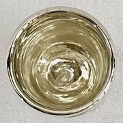 Painted blown glass egg cup with mercury gilding, 19th century.
