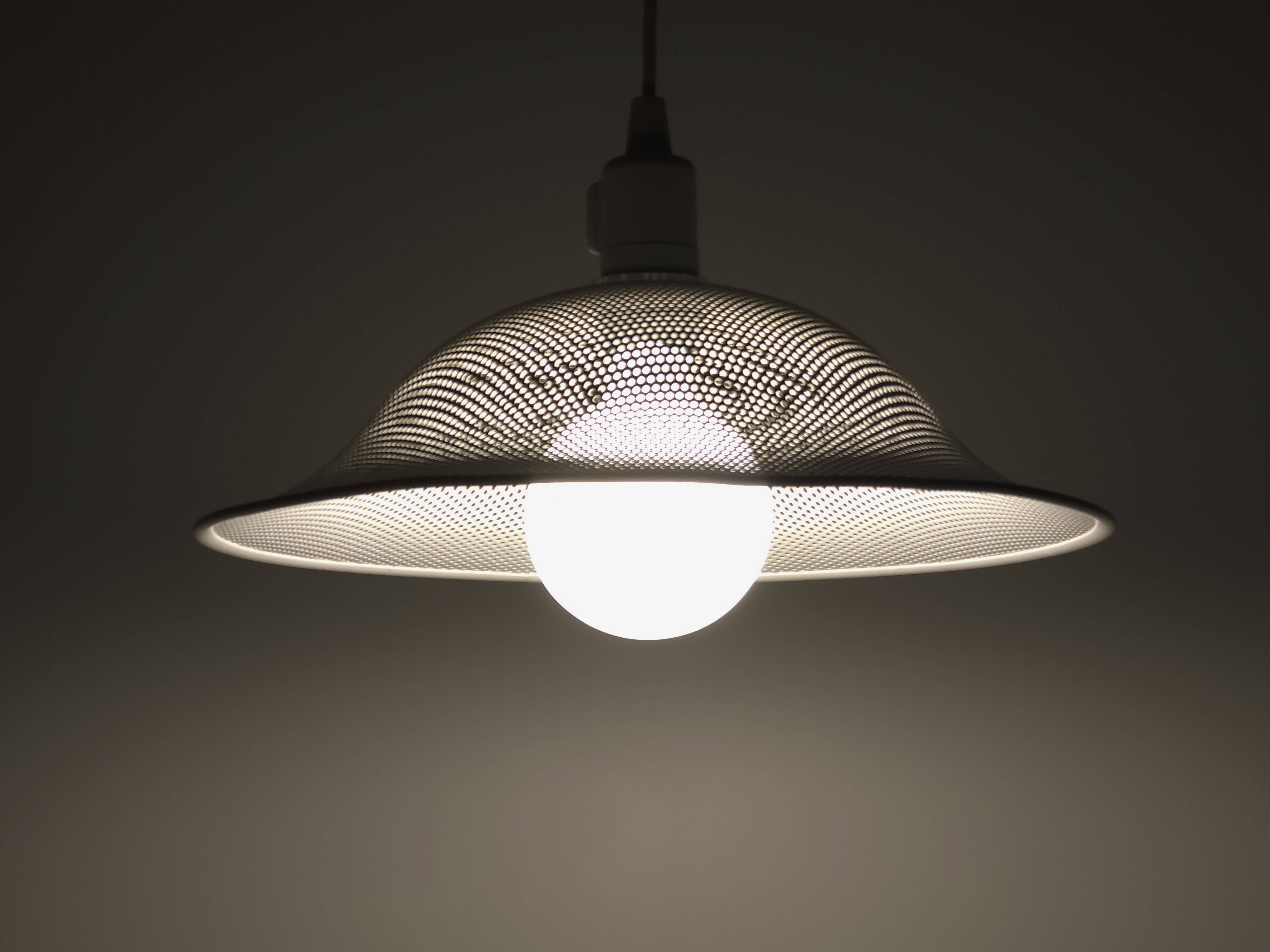Vintage 1980s Postmodern-Industrial Perforated Pendant Lamp By Massive.
