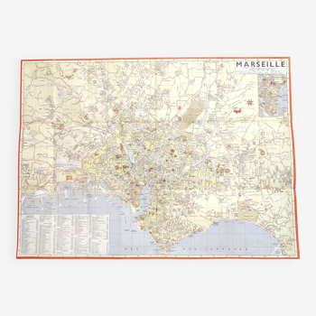Carte plan vintage Marseille 1970