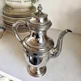Service à café, thé 3 pièces en métal argenté
