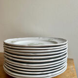 12 flat plates in earthenware, Niderviller
