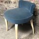 1930 blue velvet hairdresser chair and curved wooden feet