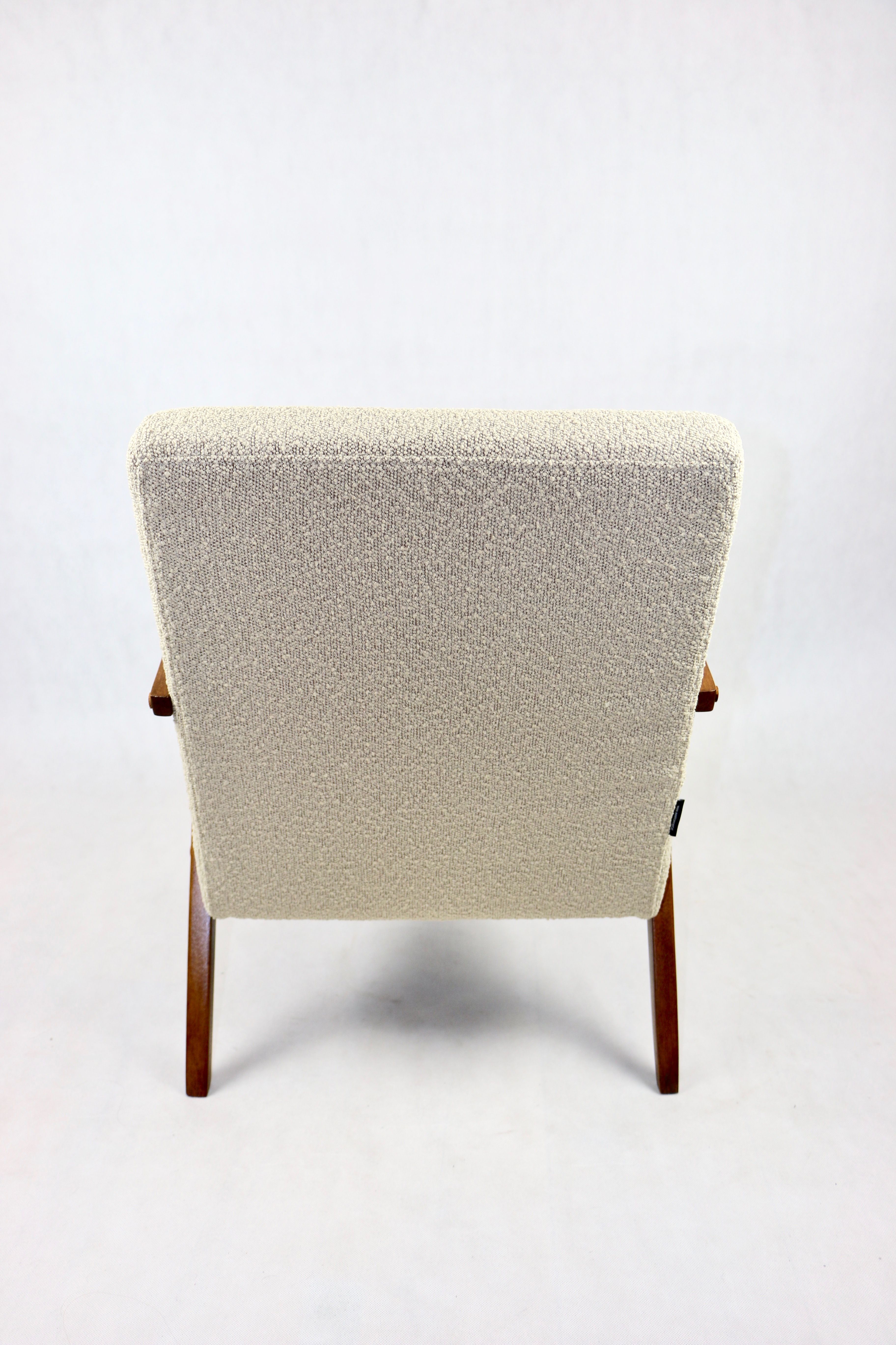 Vintage Beige Boucle and Rosewood Model like B-310 Lounge Chair, 1970s