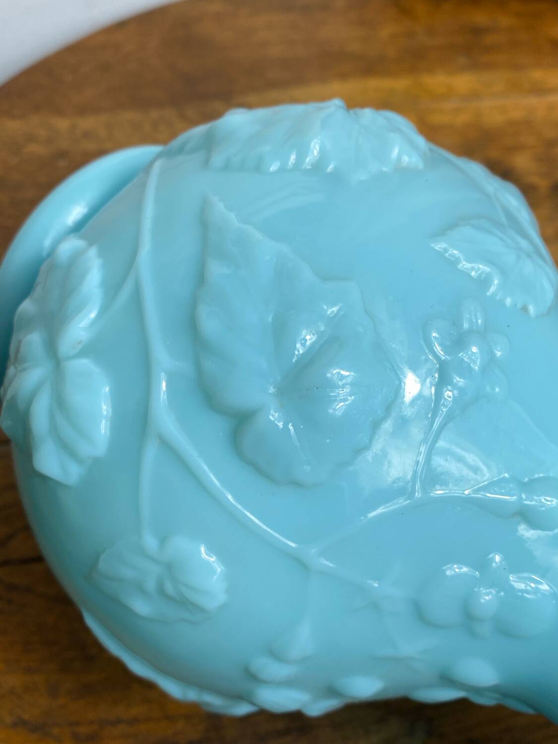 Blue opaline glass vase