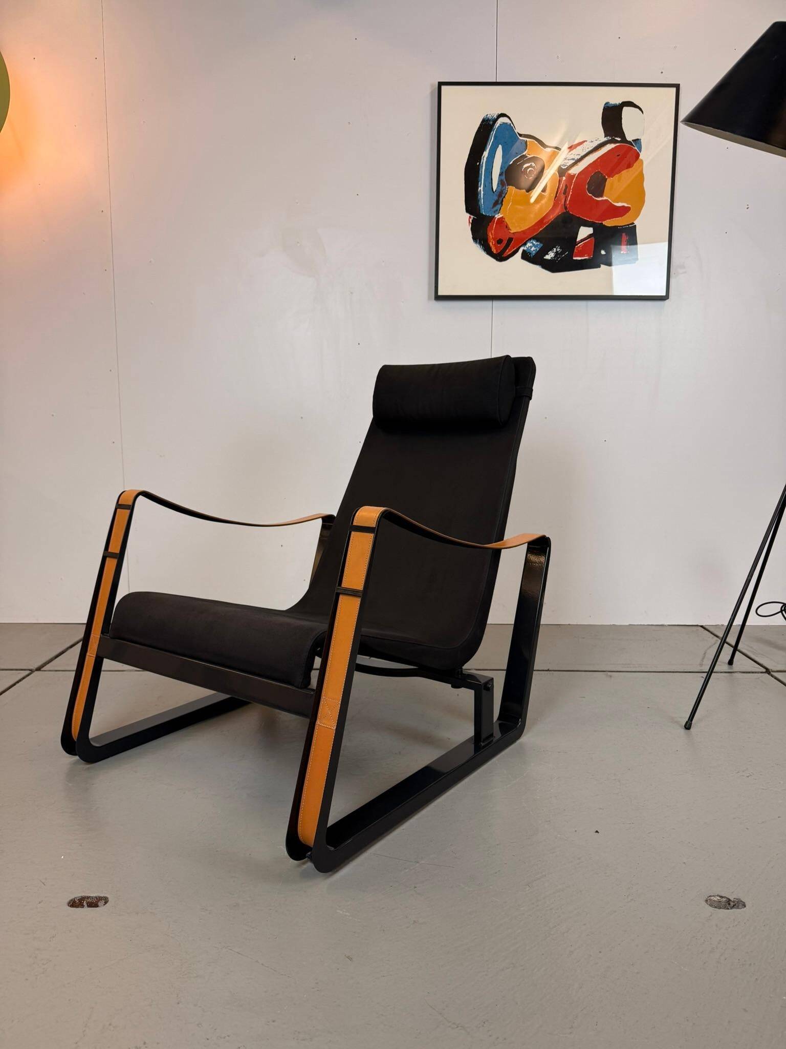 Leather and Steel Lounge Chair "Cité" by Jean Prouvé for Vitra, 2002