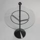 Side table in steel and glass, circa 1980