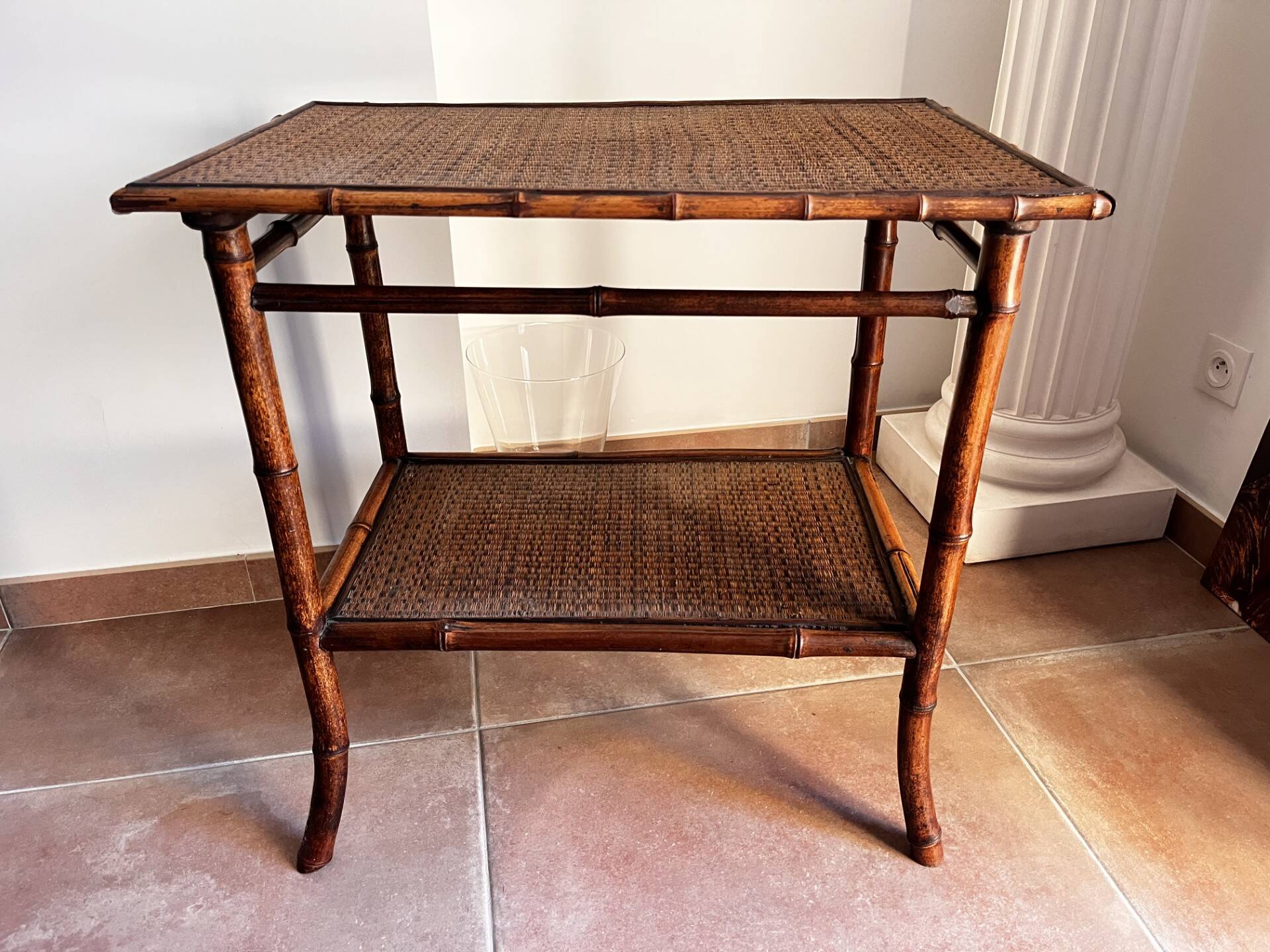 Bamboo and wicker table