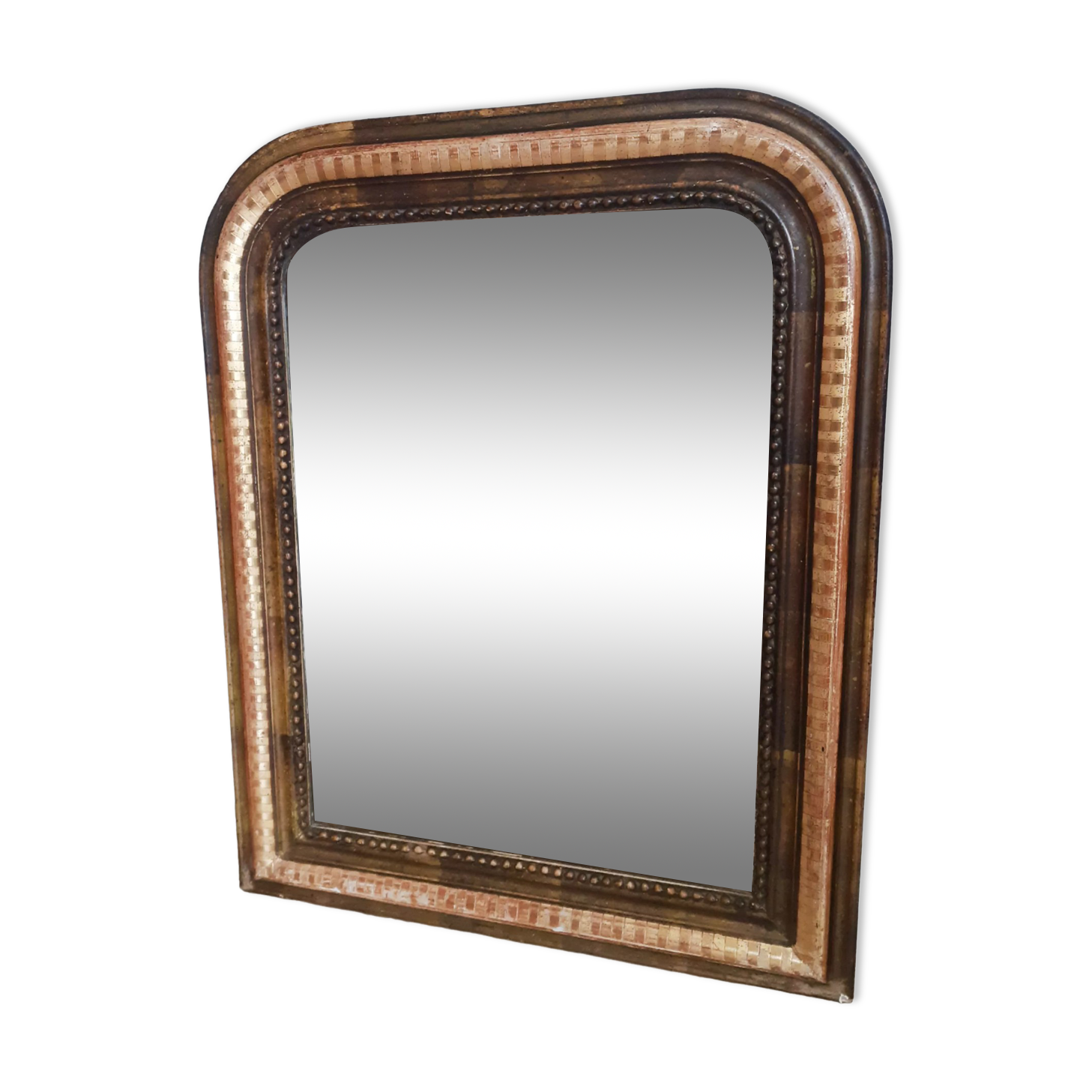 Antique mirror Louis Philippe, fireplace mirror, vintage French, 61 cm x 49 cm