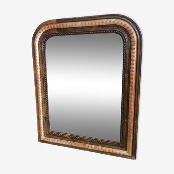 Miroir antique Louis Philippe, glace de cheminée , vintage français , 61 cm x 49 cm