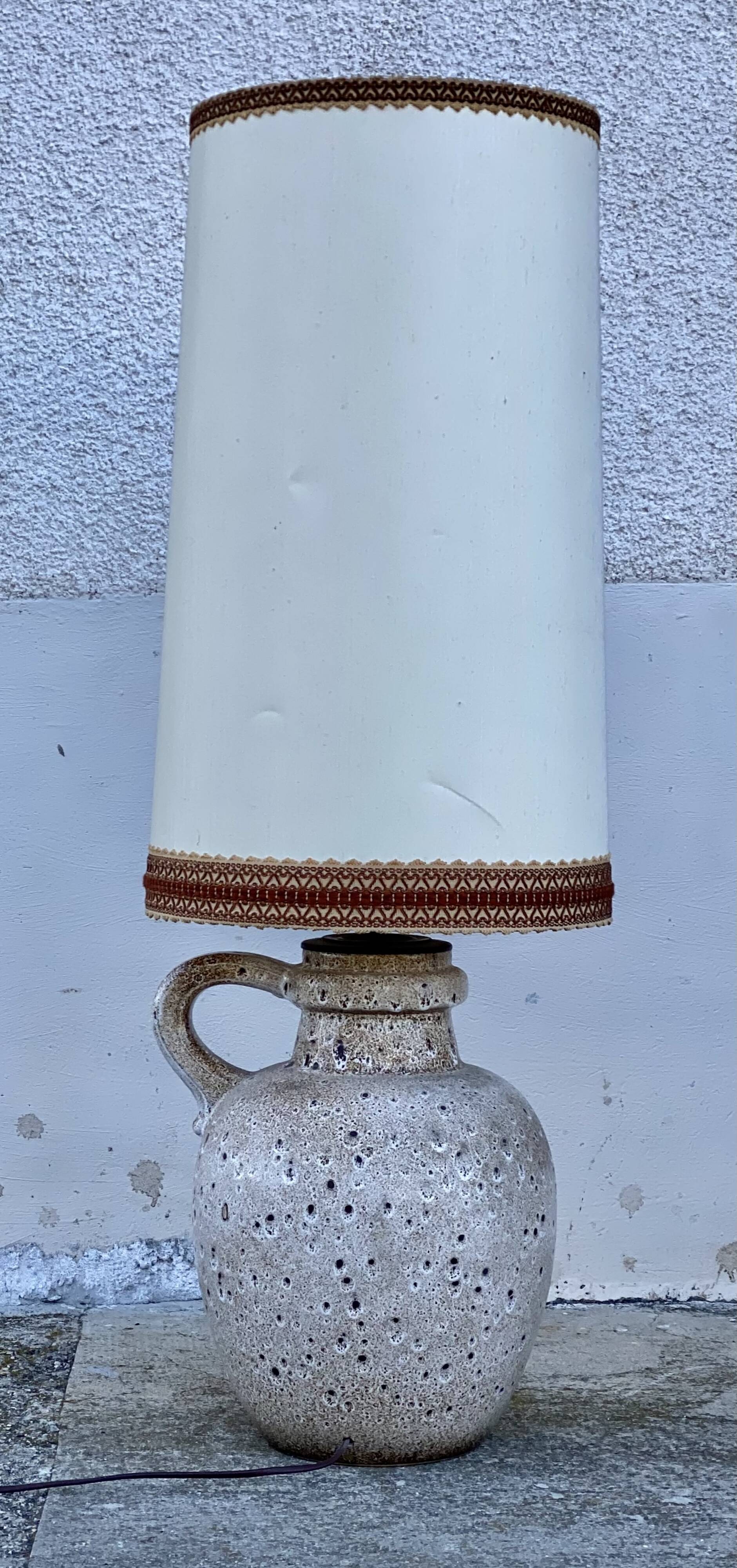 Large ceramic lamp West Germany vintage 1960s