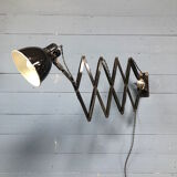 XL black scissor lamp from PeHaWe Leuchten Dresden, German 1940s
