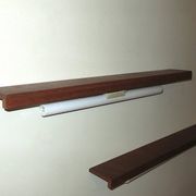 Pairb of Danish teak shelves with wall lights, 1960s