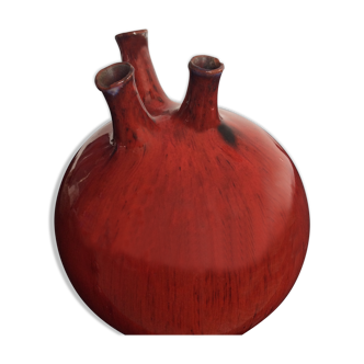 Vase boule vintage en céramique émaillée