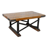 Eiffel style wood and metal coffee table