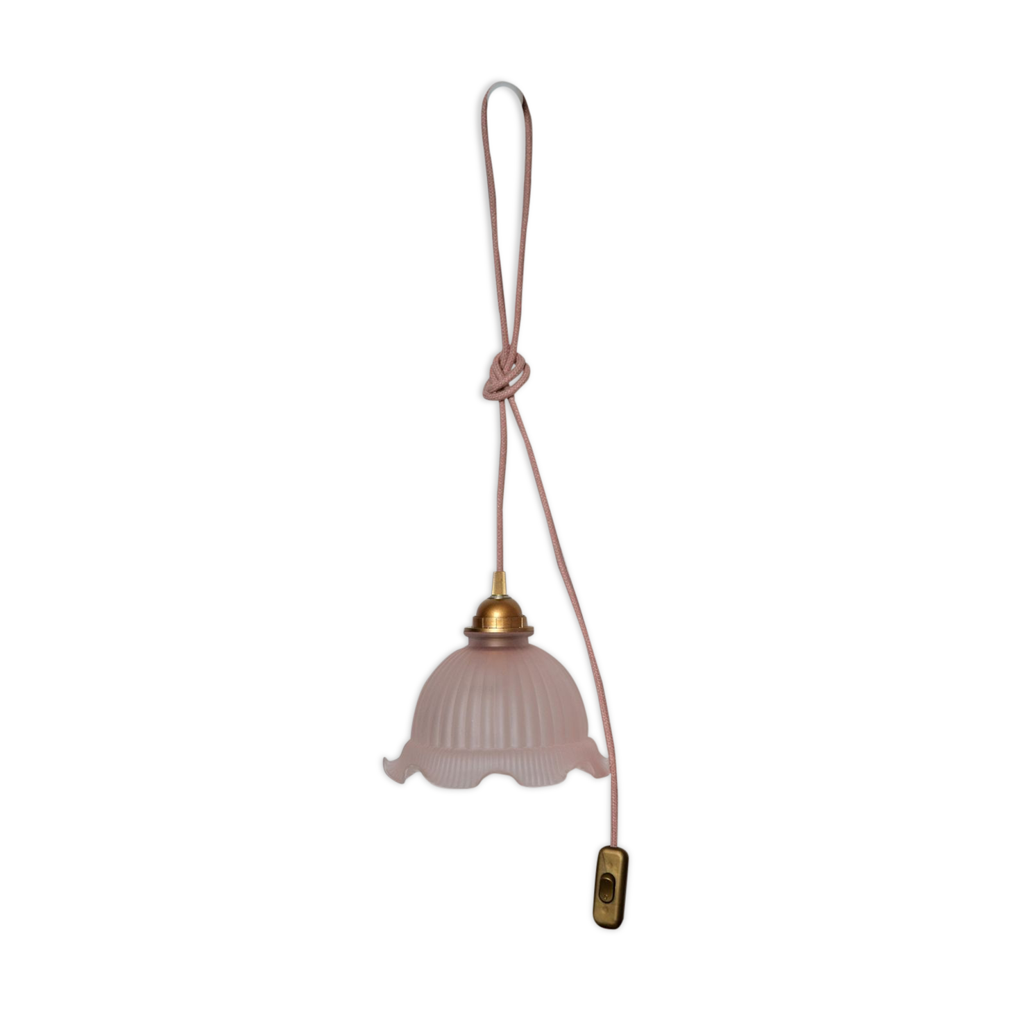 Walklight in curved glass – pink colors -