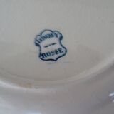 2 assiettes plates faience ancienne Longwy bleu décor russe 263102