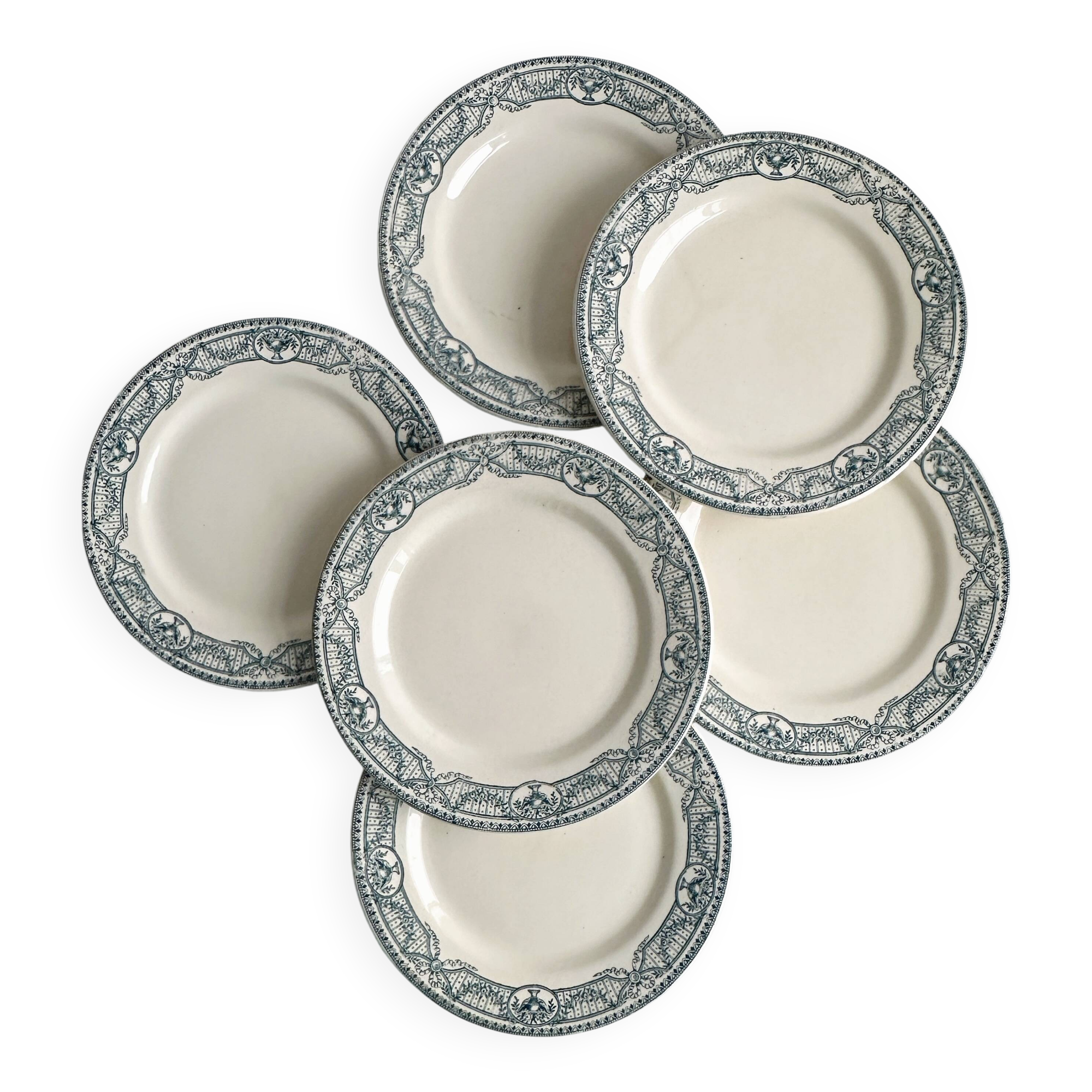 set of 6 antique plates