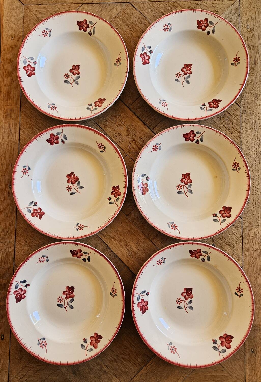 Digoin retro soup plates, Margaret