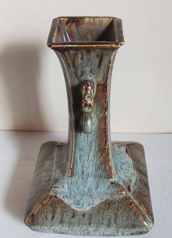 Vase soliflore bouteille chinoise à l'émail flambé