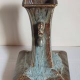 Vase soliflore bouteille chinoise à l'émail flambé