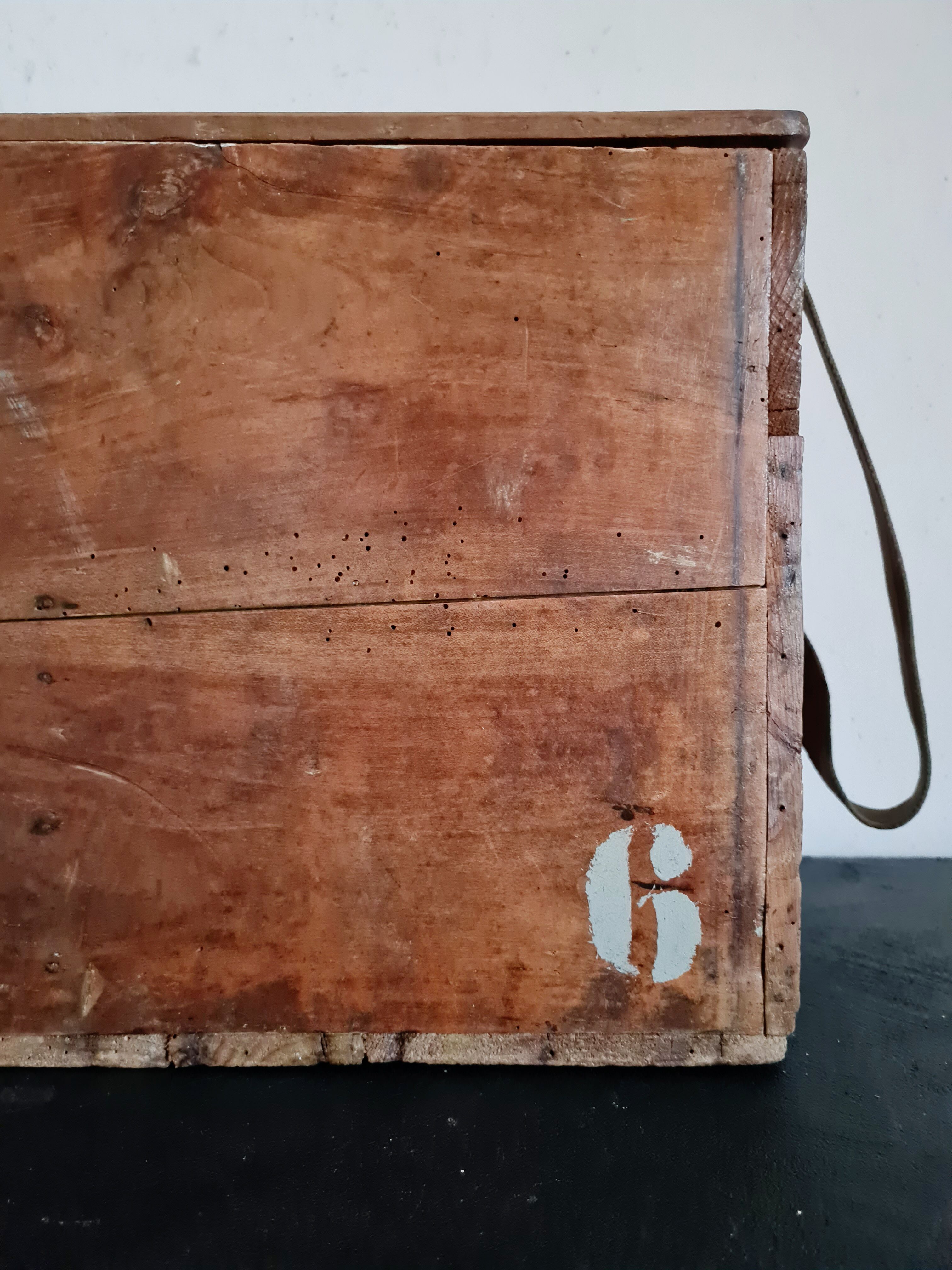 Compartmentalized old wooden chest