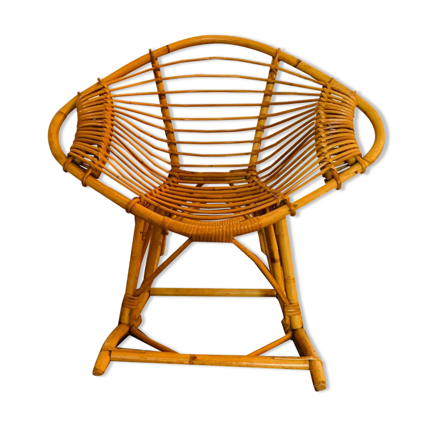 Children's rocking-chair in rattan