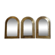 Set of three Moroccan brass mirrors in the form of arches, 43 cm