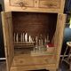 Parisian sideboard in raw wood with 2 doors and 3 drawers