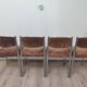 Suite de 4 chaises années 70 métal chromé et velours