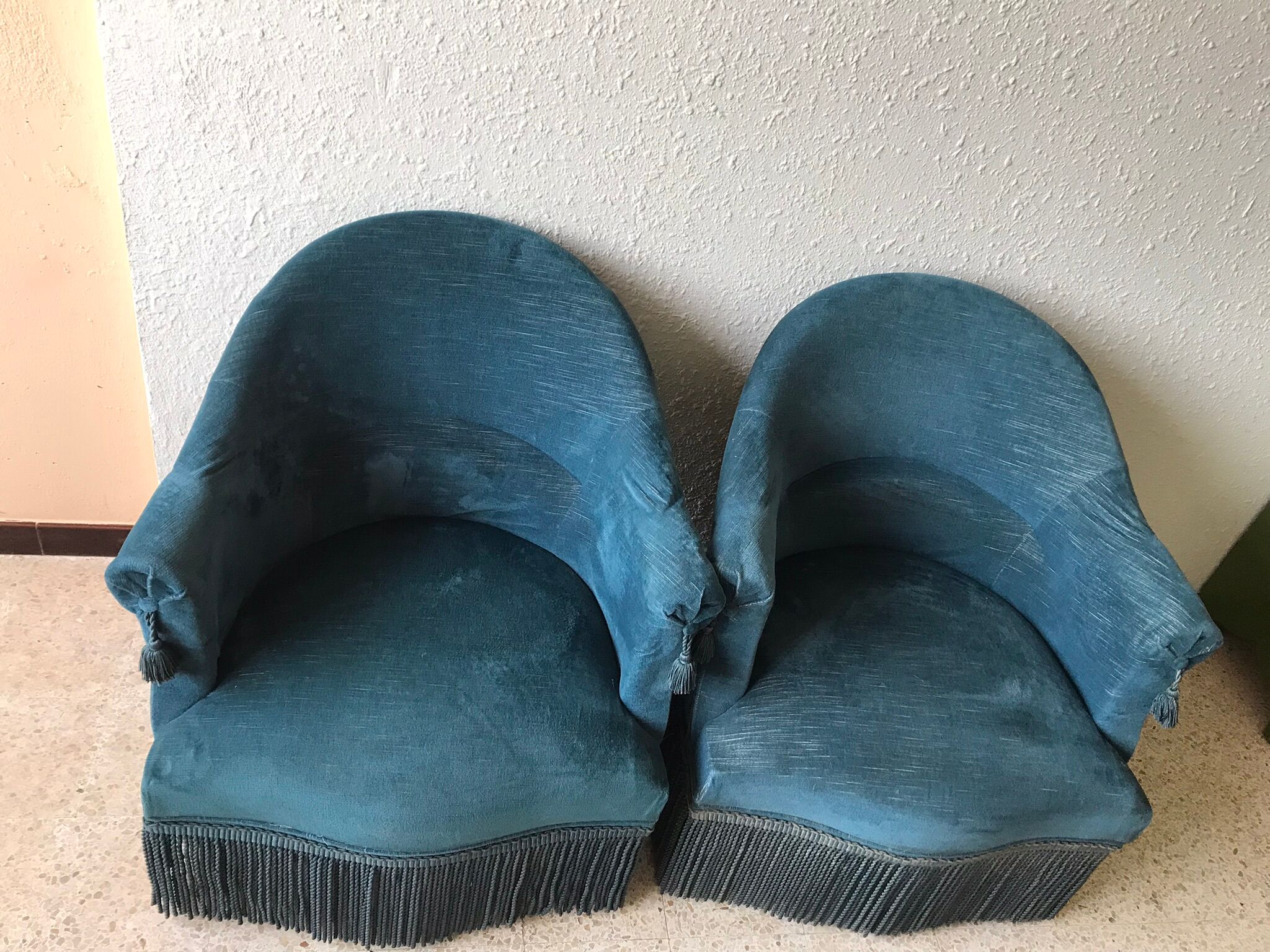 Pair of petrol blue toads