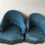 Pair of petrol blue toads