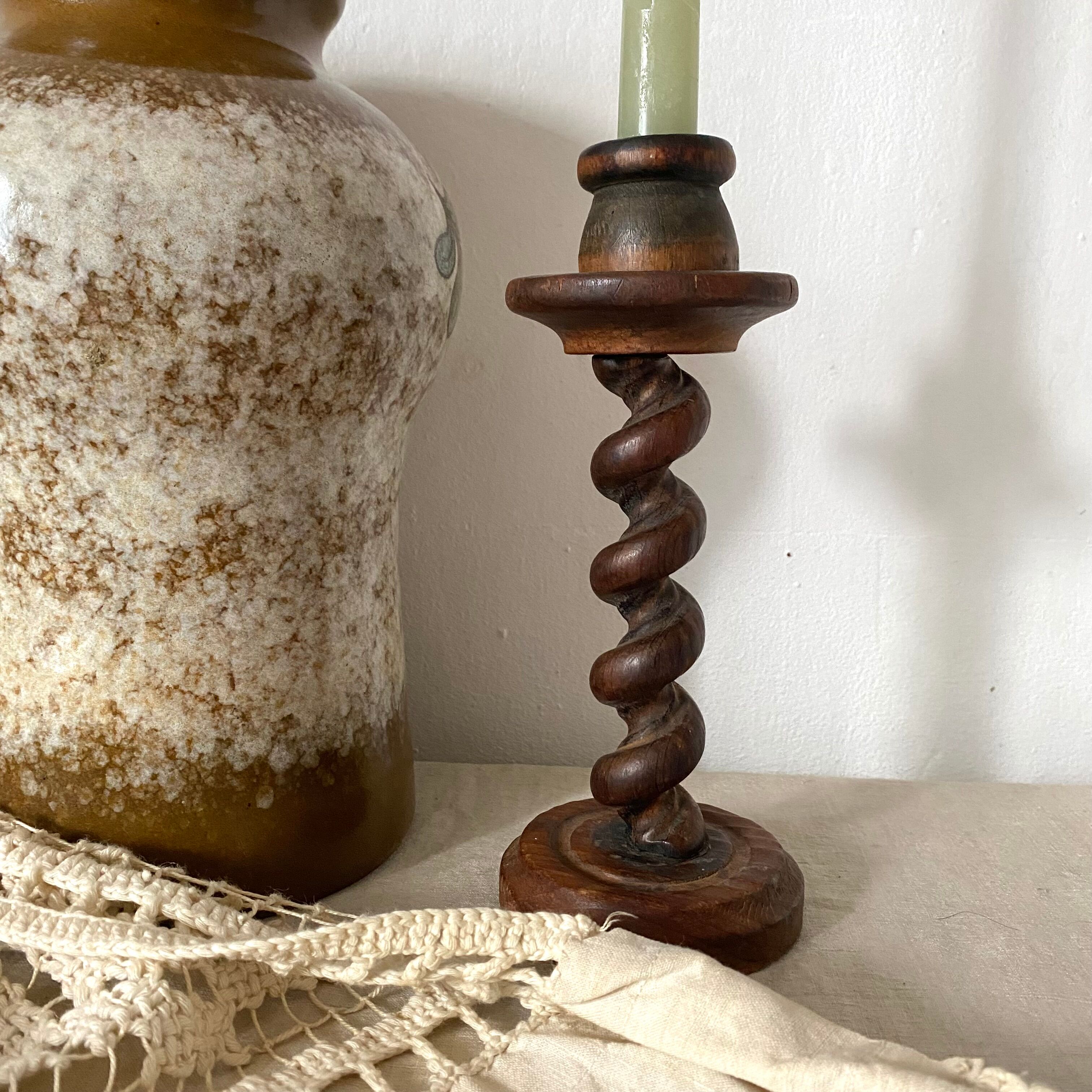 Wooden candle holder