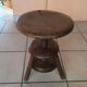 Old solid oak stool adjustable in height 50