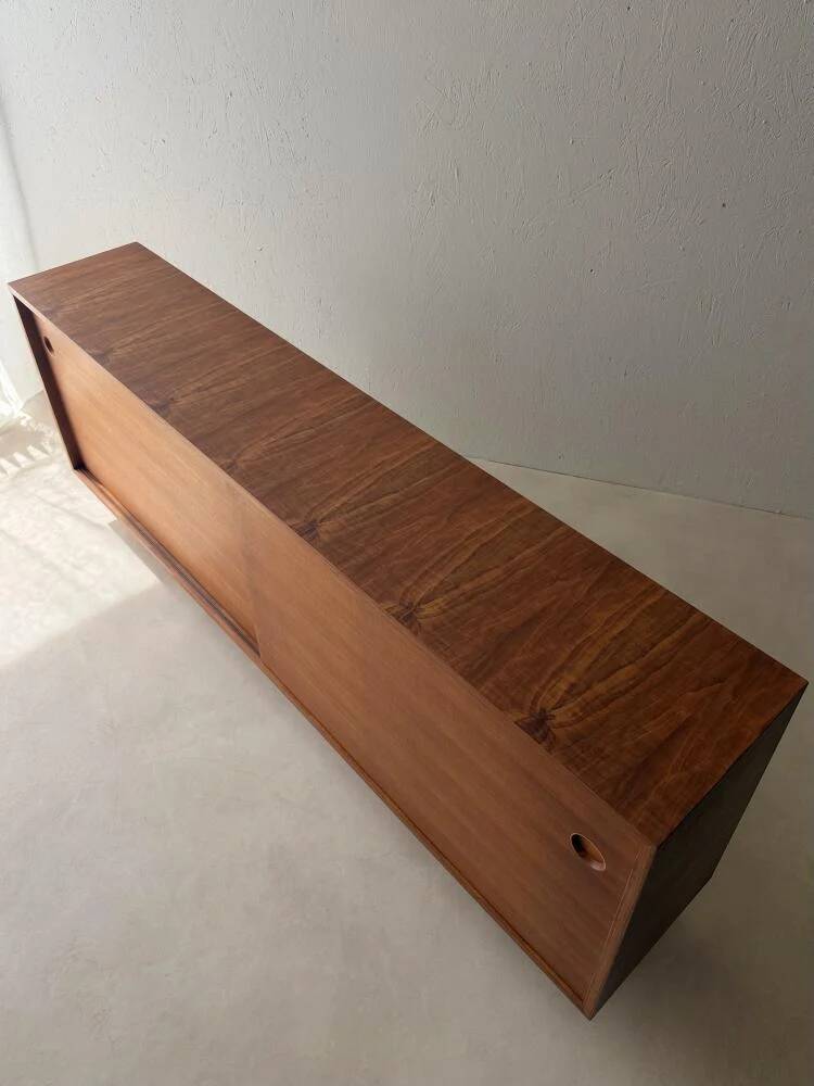 Danish mid-century teak sideboard with sliding doors