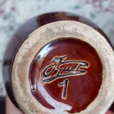 Vase with handles in flamed ceramic signed Julien Guet