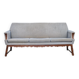 1970s, Danish 3 seater sofa, original good condition, velour, oak wood.